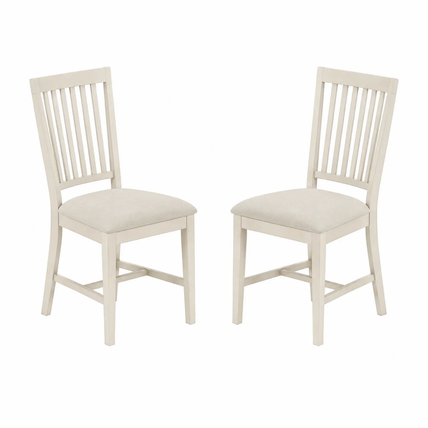 Conjunto de 2 sillas de madera maciza con tapizado beige