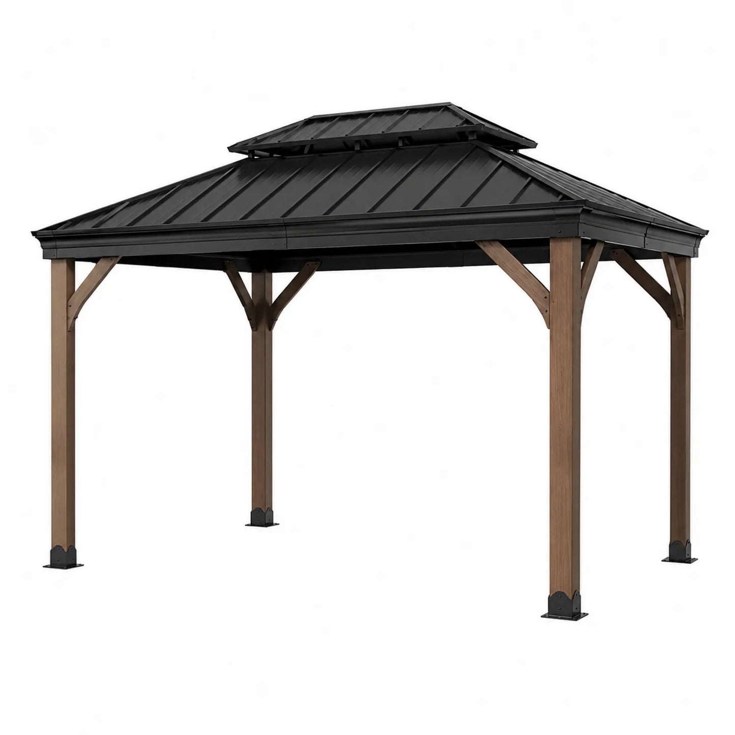 Pérgola de Aluminio y Acero con Estructura de Madera 300x400 cm