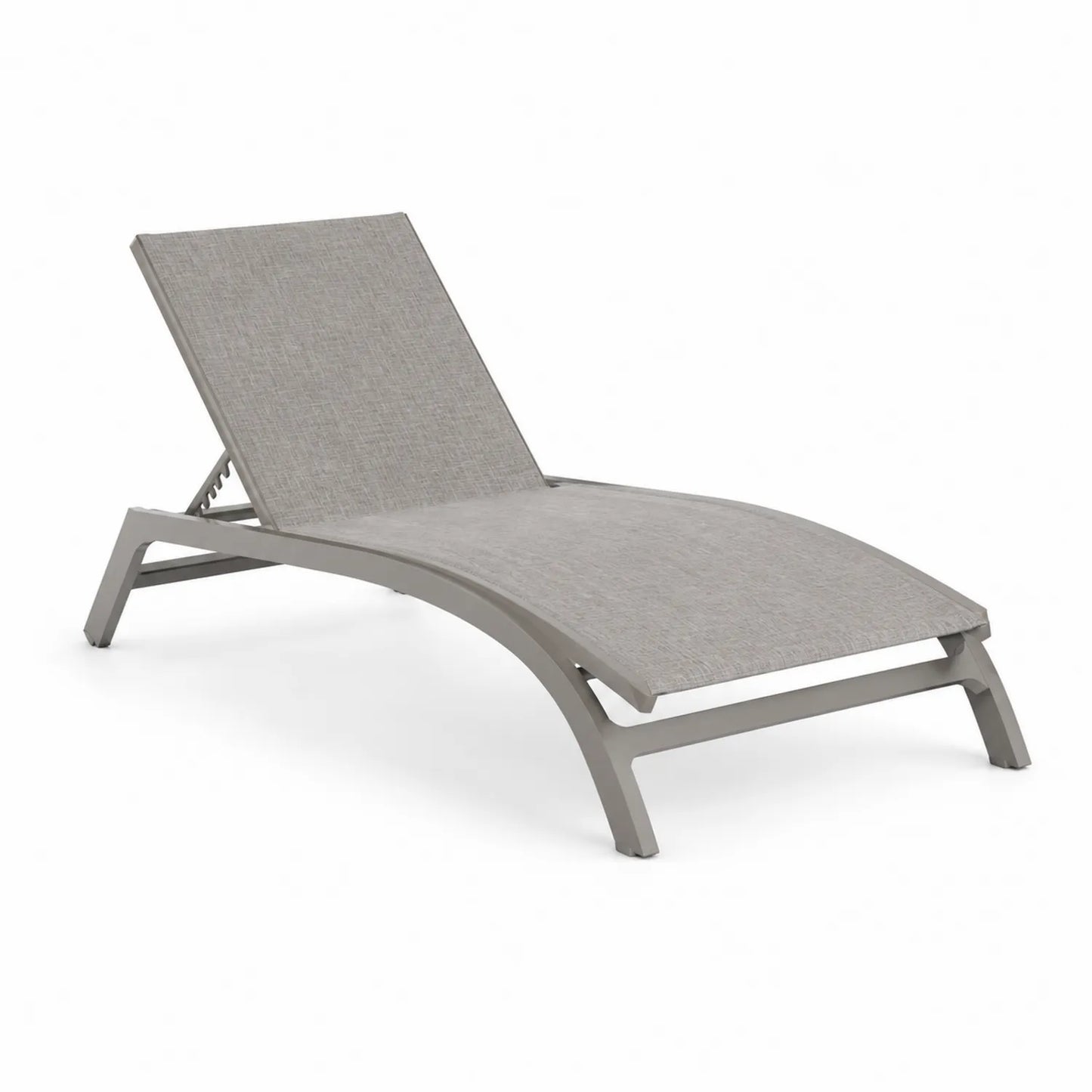 Tumbona de Aluminio Gris con Respaldo Ajustable