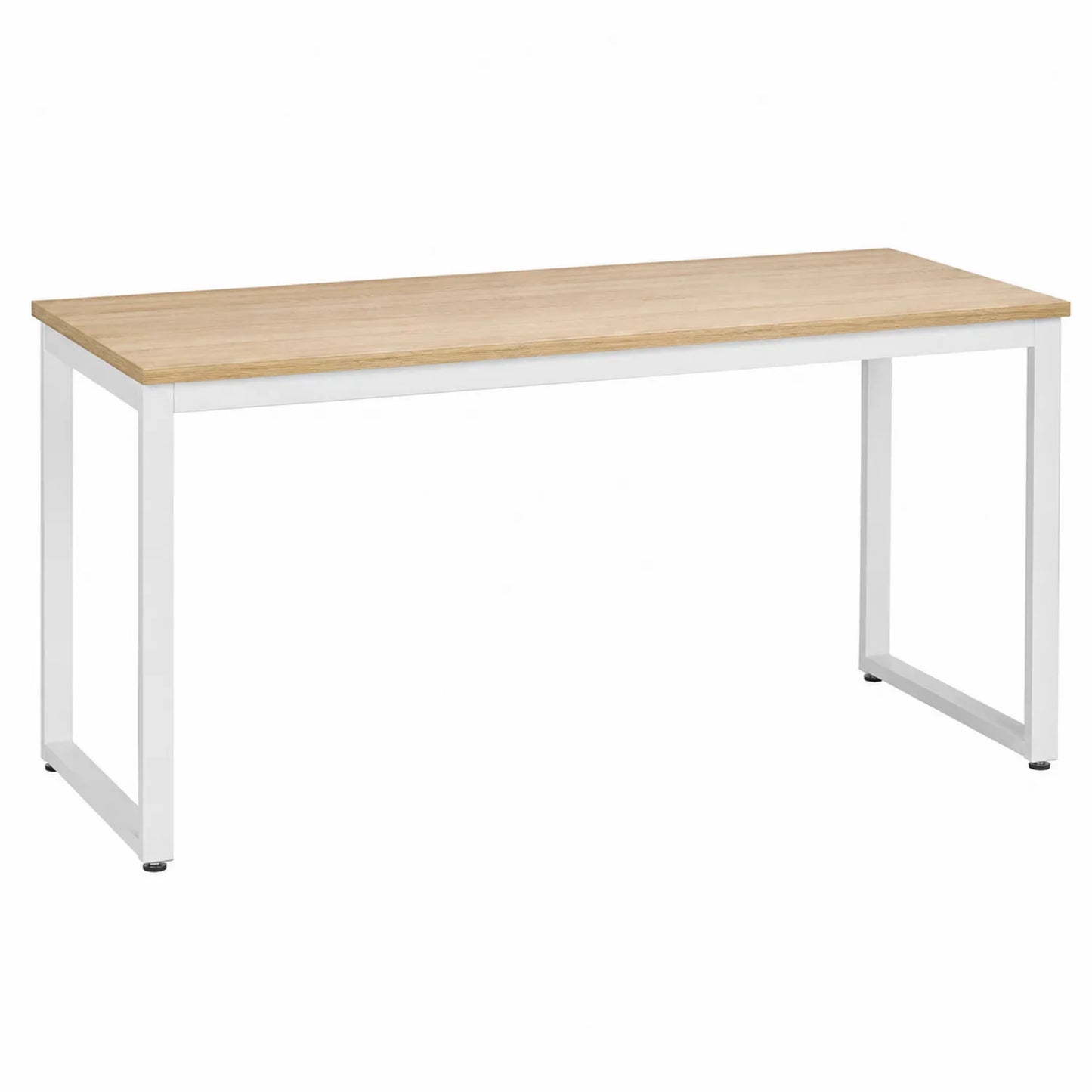 Mesa de oficina rectangular de madera y acero blanco 120x60x75 cm