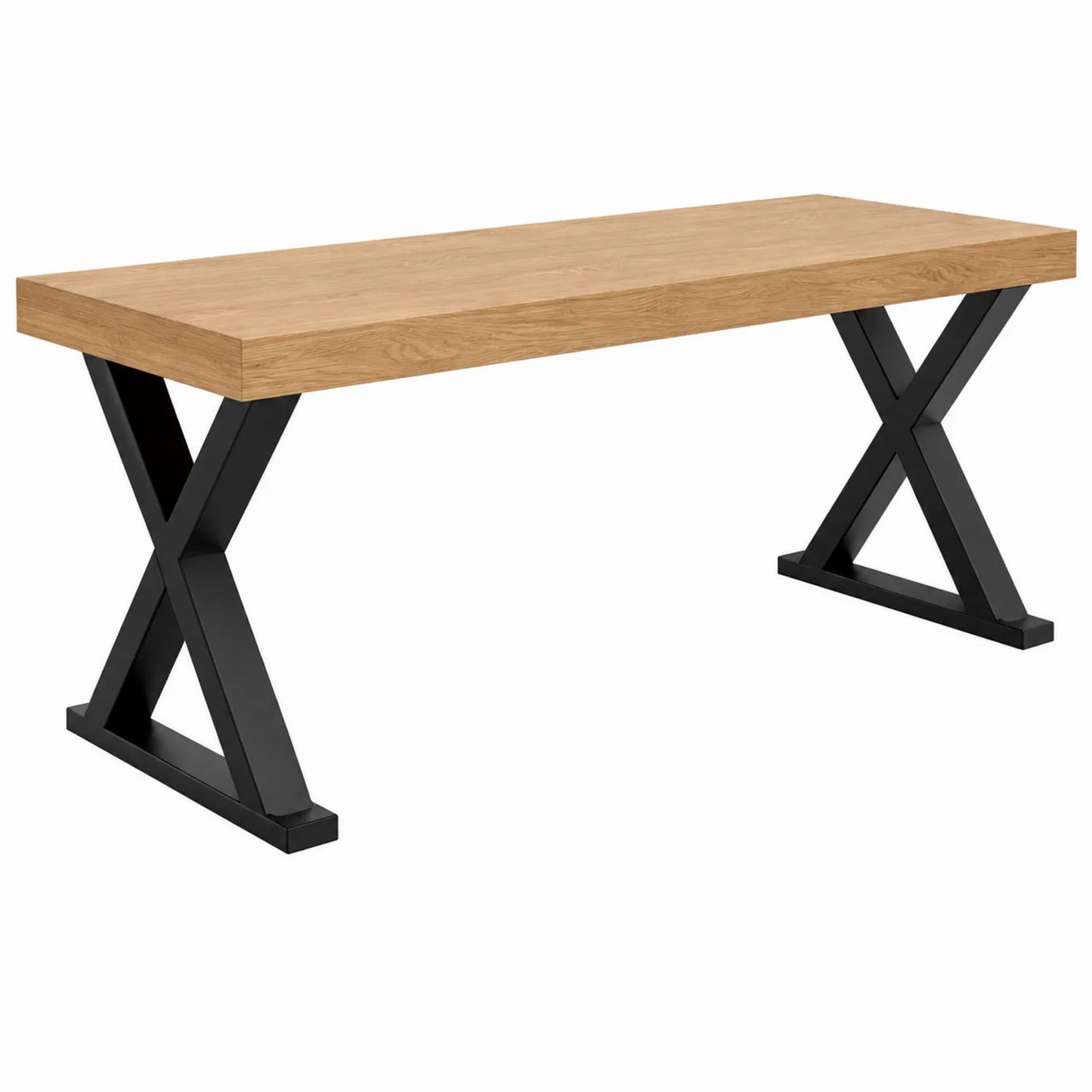 Mesa de MDF con patas de metal negro 150x70x75 cm
