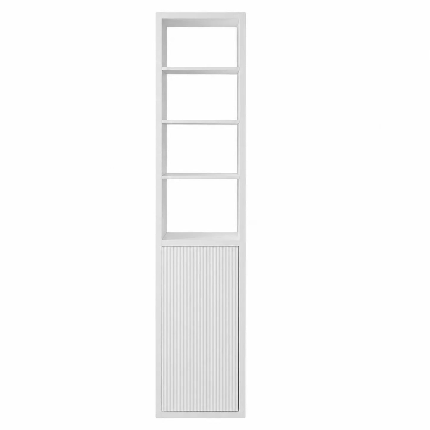 Estantería de MDF lacada blanca con puerta corredera 200x60x30 cm