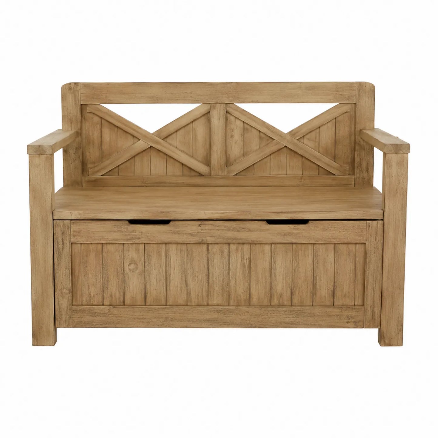 Banco de almacenamiento de madera marrón
