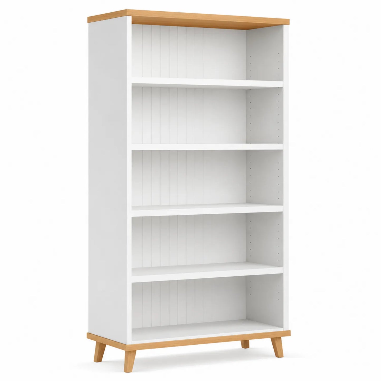 Estantería MDF Blanco y Roble 180x80x30 cm