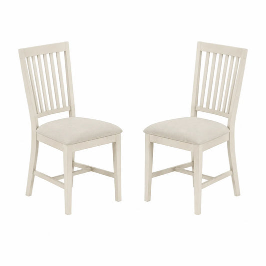 Conjunto de 2 sillas de madera maciza con tapizado beige
