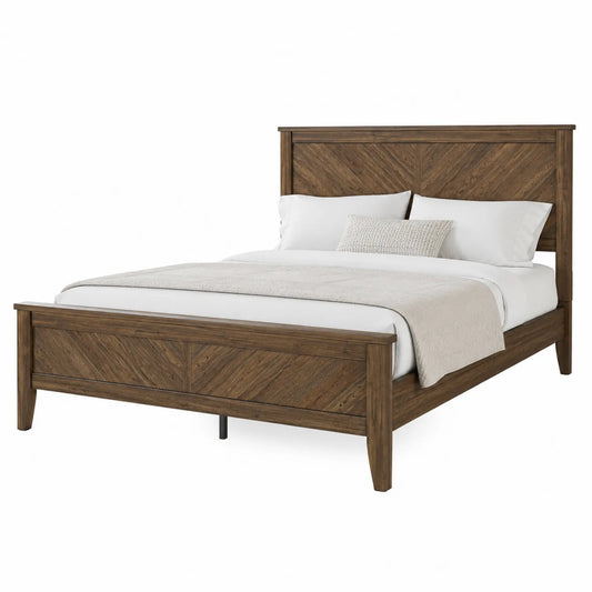 Cama de madera de roble marrón 200x160 cm