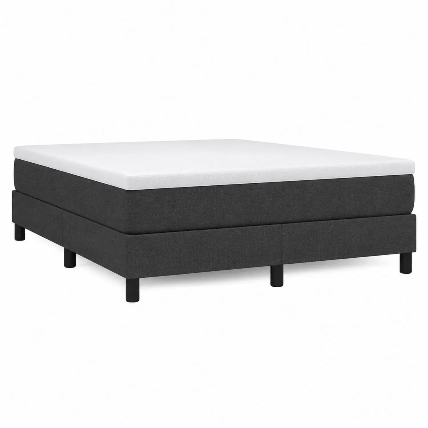 Cama tapizada de tela gris oscuro 200x180 cm con colchón de espuma viscoelástica