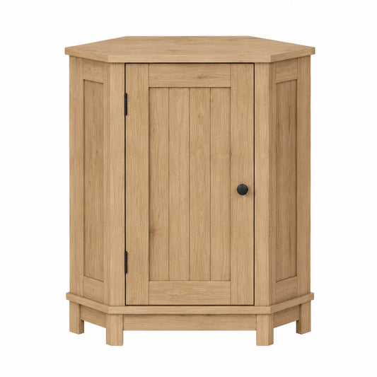 Armario Esquinero de Madera Roble Natural con 1 Puerta