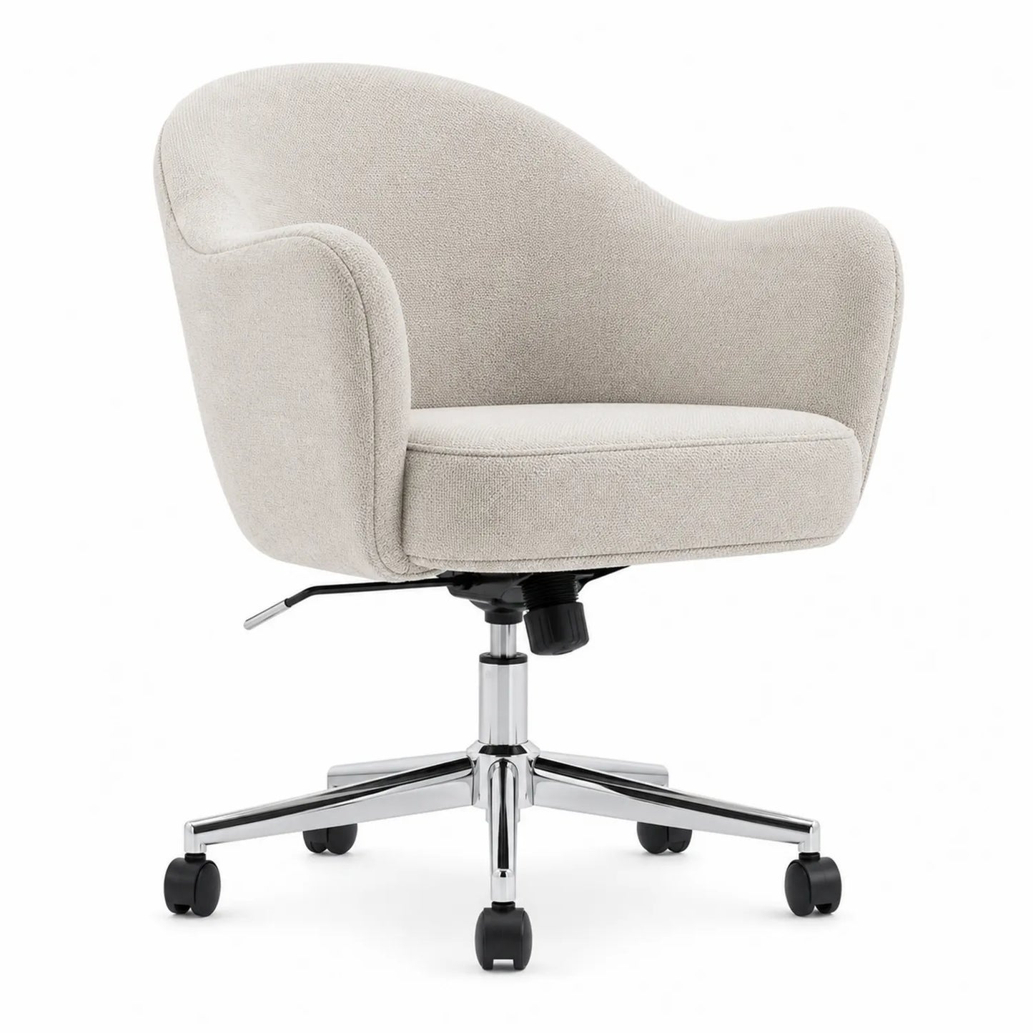 Silla de oficina de tela con base de acero cromado ajustable