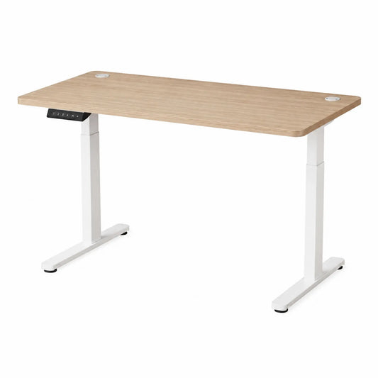Escritorio ajustable en altura de madera y metal blanco 120x60 cm