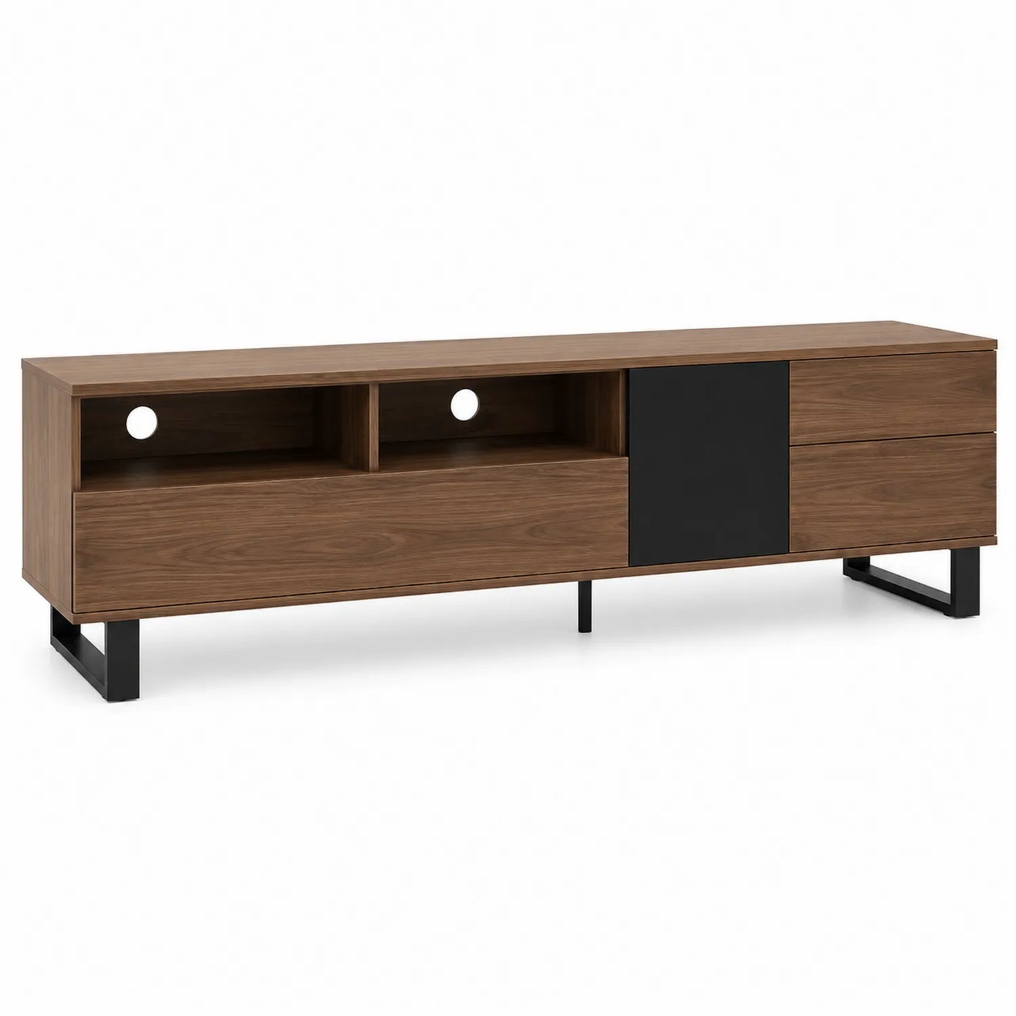 Mueble de TV de Madera y Metal Marrón 200x40x50 cm