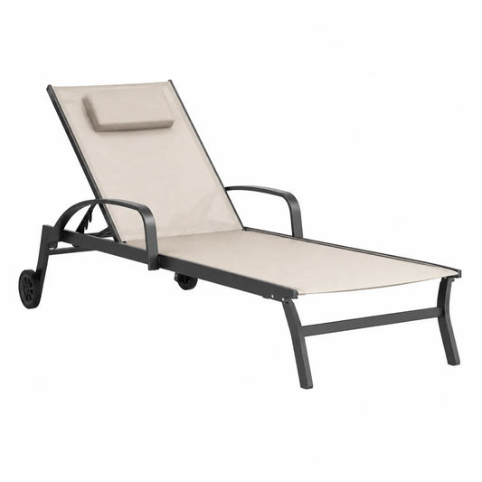 Tumbona de aluminio y textilene beige