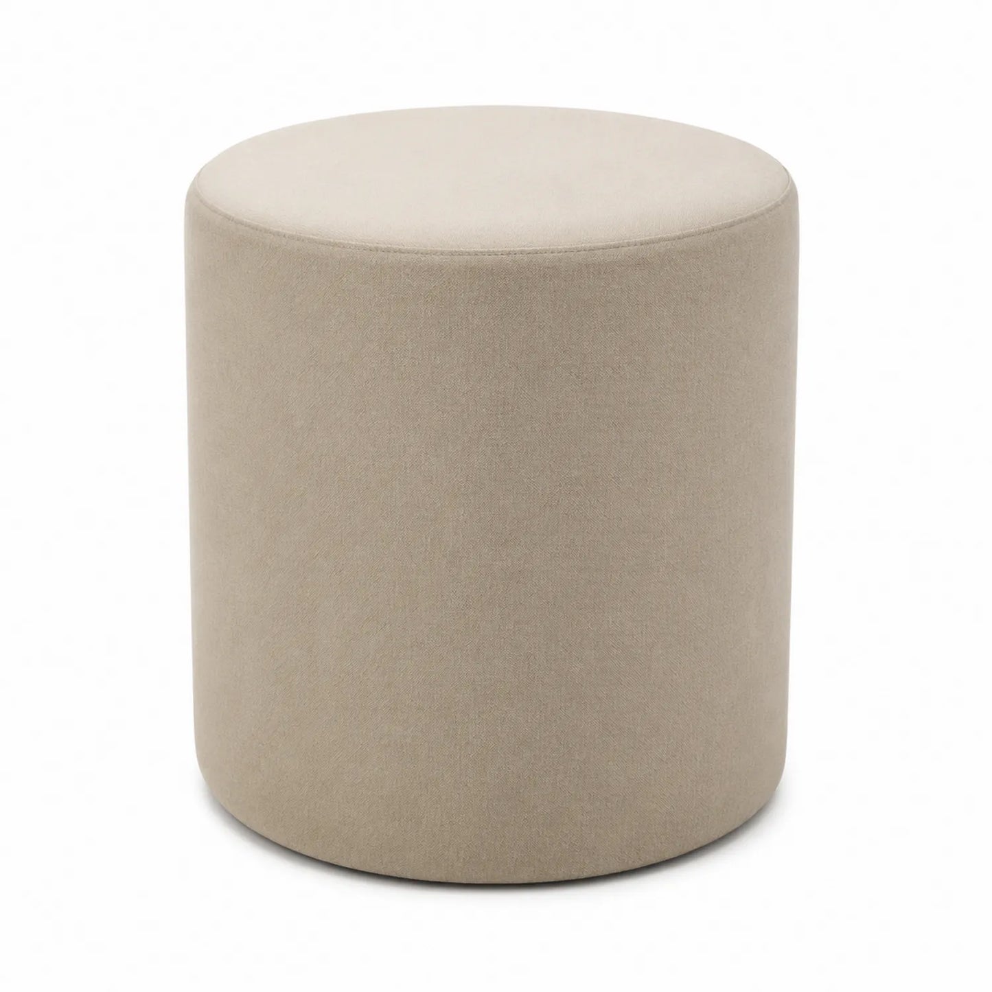 Reposapiés cilíndrico de poliéster beige 45cm