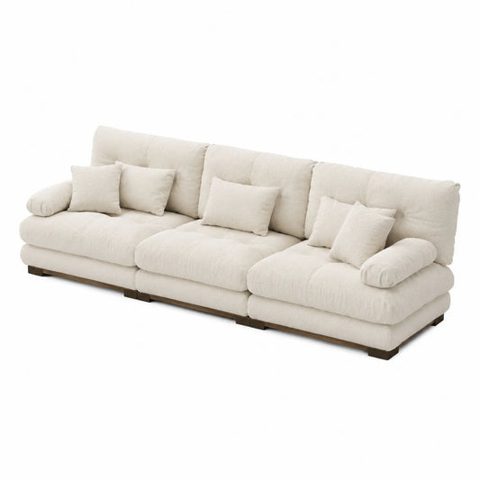 Sofá seccional 3 plazas lino beige 300 cm