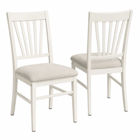 Juego de 2 sillas de comedor de madera con asiento de tela
